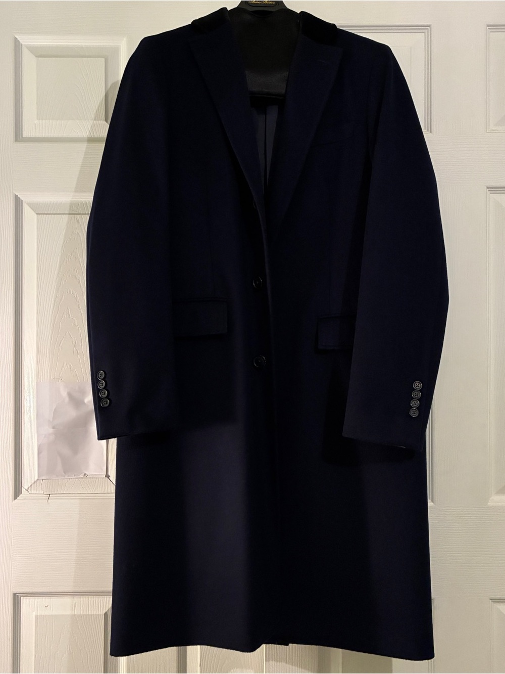 Brooks Brothers Wool Dark Blue Mens Long Pea Coat